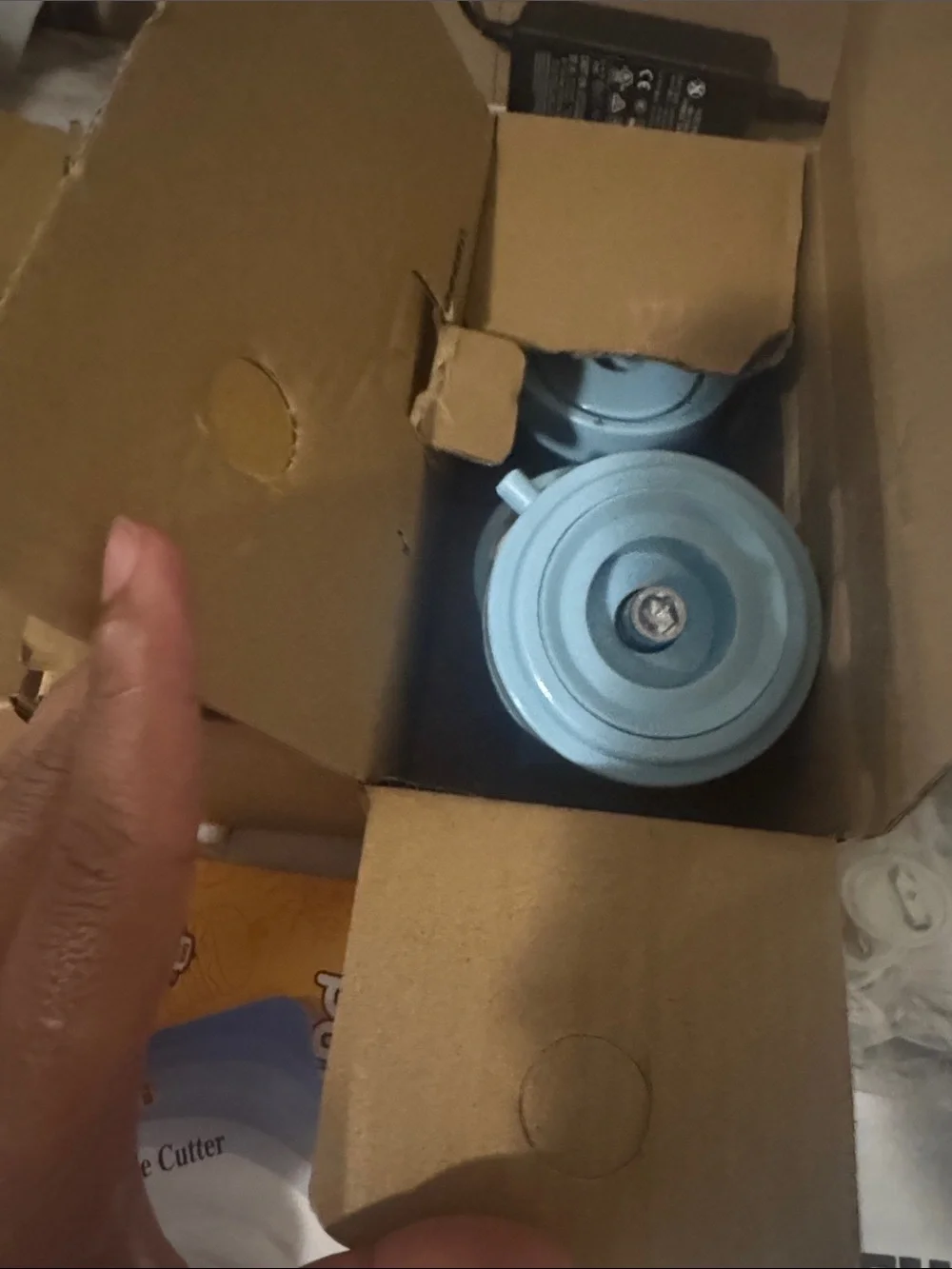 Light Blue Button Maker Machine – Manual Button Press for DIY Badges